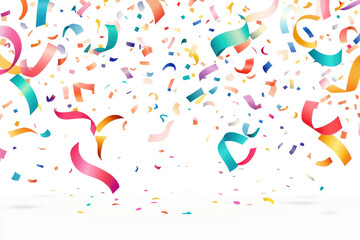 PNG Confetti and ribbons pop out confetti illustration background.