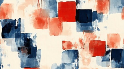 Hand drawn paint water color geometric abstract seamless pattern