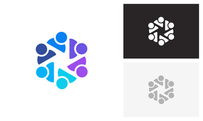 Community logo, teamwork logo design
