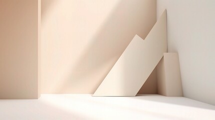 Fototapeta premium Subtle Beige Gradient with Diagonal Shadows