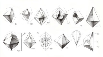 A step-by-step tutorial on drawing a basic geometric shape, with clear labels and arrows, educational line drawing isolated on a clean white background.
