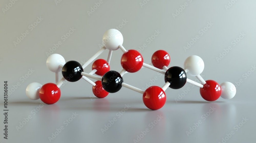 Poster an advanced molecular structure model in 3d, representing the beauty and complexity of modern scienc