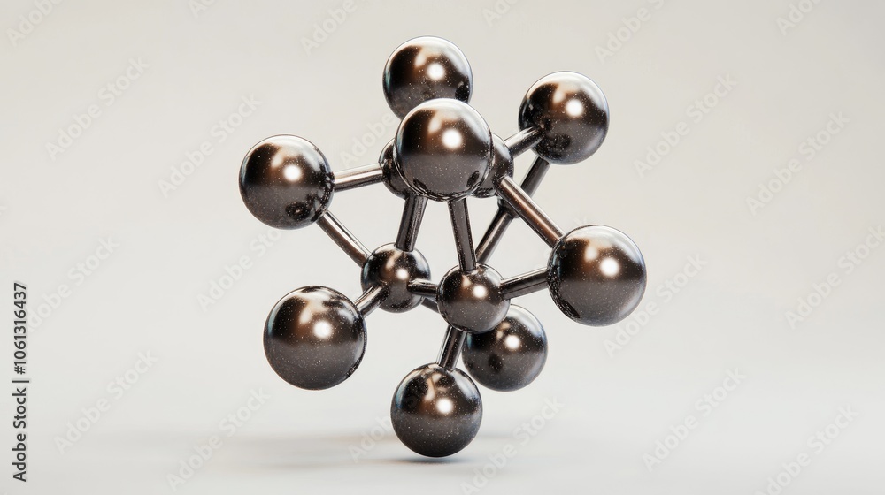 Poster 3d rendering of a complex molecule, capturing the elegance and sophisticated design of modern scienc