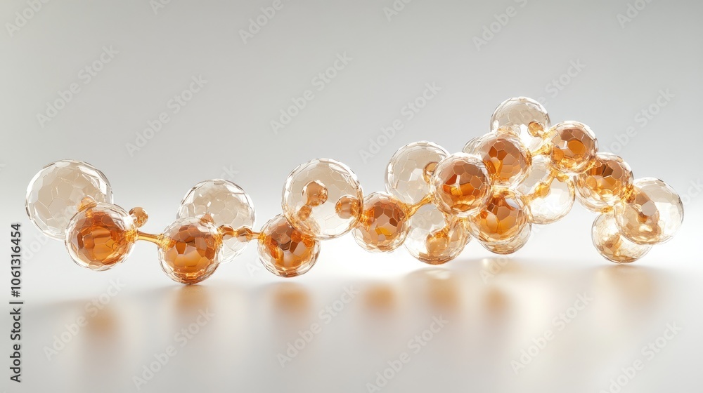 Poster 3d rendering of a complex molecule, capturing the elegance and sophisticated design of modern scienc