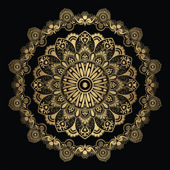 Abstract decorative luxury gold colorful Outline round ornament vector mandala design background