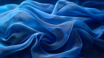 Abstract Blue Fabric Waves Illustration