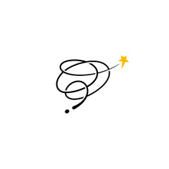 Brain and shooting star creative logo concept