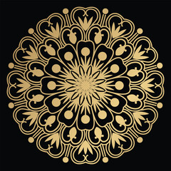 Abstract decorative luxury gold colorful Outline round ornament vector mandala design background