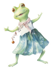 Fototapeta premium PNG Frog dancing amphibian animal representation.