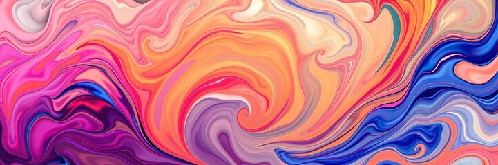 Obraz premium Vibrant and dynamic swirls of color blending together in an abstract background, texture, abstract, artistic background