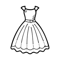 ball gown  vector icon, dress icon, vector clothing icon - simple vector illustration of a ball gown , in a simple and clean style, for business and fashion graphics. clothing flat illustration.