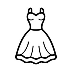 ball gown  vector icon, dress icon, vector clothing icon - simple vector illustration of a ball gown , in a simple and clean style, for business and fashion graphics. clothing flat illustration.