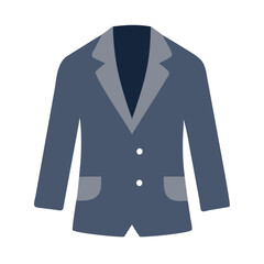 blazer  vector icon, dress icon, vector clothing icon - simple vector illustration of a blazer , in a simple and clean style, for business and fashion graphics. clothing flat illustration.