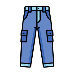 cargo pants  vector icon, dress icon, vector clothing icon - simple vector illustration of a cargo pants , in a simple and clean style, for business and fashion graphics. clothing flat illustration.