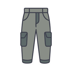 cargo pants  vector icon, dress icon, vector clothing icon - simple vector illustration of a cargo pants , in a simple and clean style, for business and fashion graphics. clothing flat illustration.