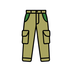 cargo pants  vector icon, dress icon, vector clothing icon - simple vector illustration of a cargo pants , in a simple and clean style, for business and fashion graphics. clothing flat illustration.