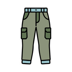 cargo pants  vector icon, dress icon, vector clothing icon - simple vector illustration of a cargo pants , in a simple and clean style, for business and fashion graphics. clothing flat illustration.
