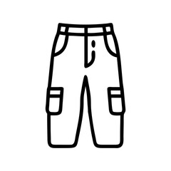 cargo pants  vector icon, dress icon, vector clothing icon - simple vector illustration of a cargo pants , in a simple and clean style, for business and fashion graphics. clothing flat illustration.