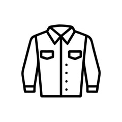 denim jacket  vector icon, dress icon, vector clothing icon - simple vector illustration of a denim jacket , in a simple and clean style, for business and fashion graphics. clothing flat illustration.