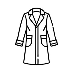 duster coat  vector icon, dress icon, vector clothing icon - simple vector illustration of a duster coat , in a simple and clean style, for business and fashion graphics. clothing flat illustration.