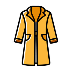 duster coat  vector icon, dress icon, vector clothing icon - simple vector illustration of a duster coat , in a simple and clean style, for business and fashion graphics. clothing flat illustration.