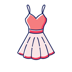halter dress  vector icon, dress icon, vector clothing icon - simple vector illustration of a halter dress , in a simple and clean style, for business and fashion graphics. clothing flat illustration.