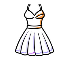 halter dress  vector icon, dress icon, vector clothing icon - simple vector illustration of a halter dress , in a simple and clean style, for business and fashion graphics. clothing flat illustration.