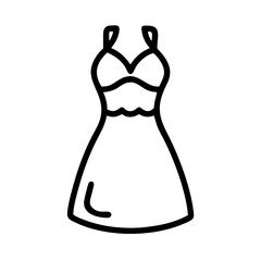 halter dress  vector icon, dress icon, vector clothing icon - simple vector illustration of a halter dress , in a simple and clean style, for business and fashion graphics. clothing flat illustration.