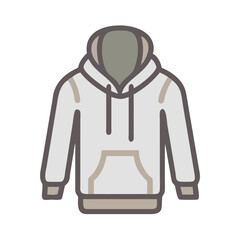 hoodie  vector icon, dress icon, vector clothing icon - simple vector illustration of a hoodie , in a simple and clean style, for business and fashion graphics. clothing flat illustration.