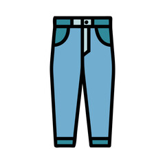 jeans  vector icon, dress icon, vector clothing icon - simple vector illustration of a jeans , in a simple and clean style, for business and fashion graphics. clothing flat illustration.
