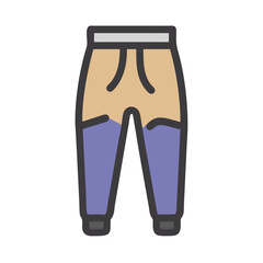 joggers  vector icon, dress icon, vector clothing icon - simple vector illustration of a joggers , in a simple and clean style, for business and fashion graphics. clothing flat illustration.