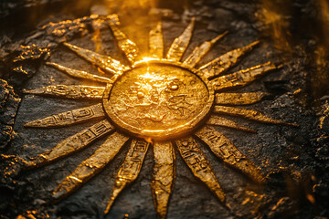 ancient Egyptian sun disk with rays.