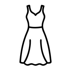 maxi dress  vector icon, dress icon, vector clothing icon - simple vector illustration of a maxi dress , in a simple and clean style, for business and fashion graphics. clothing flat illustration.