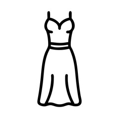 maxi dress  vector icon, dress icon, vector clothing icon - simple vector illustration of a maxi dress , in a simple and clean style, for business and fashion graphics. clothing flat illustration.