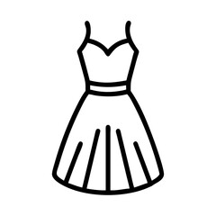 midi dress  vector icon, dress icon, vector clothing icon - simple vector illustration of a midi dress , in a simple and clean style, for business and fashion graphics. clothing flat illustration.