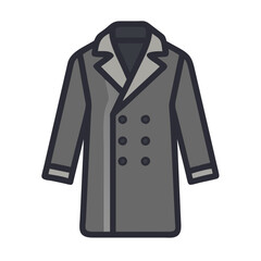 Naklejka premium overcoat vector icon, dress icon, vector clothing icon - simple vector illustration of a overcoat , in a simple and clean style, for business and fashion graphics. clothing flat illustration.