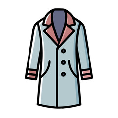 overcoat  vector icon, dress icon, vector clothing icon - simple vector illustration of a overcoat , in a simple and clean style, for business and fashion graphics. clothing flat illustration.