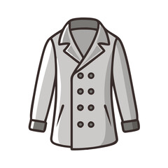 peacoat  vector icon, dress icon, vector clothing icon - simple vector illustration of a peacoat , in a simple and clean style, for business and fashion graphics. clothing flat illustration.