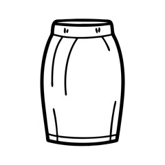 pencil skirt  vector icon, dress icon, vector clothing icon - simple vector illustration of a pencil skirt , in a simple and clean style, for business and fashion graphics. clothing flat illustration.