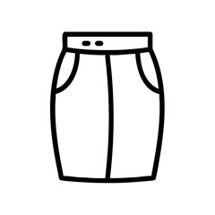 pencil skirt  vector icon, dress icon, vector clothing icon - simple vector illustration of a pencil skirt , in a simple and clean style, for business and fashion graphics. clothing flat illustration.