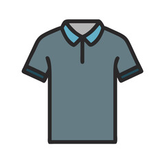 polo shirt  vector icon, dress icon, vector clothing icon - simple vector illustration of a polo shirt , in a simple and clean style, for business and fashion graphics. clothing flat illustration.