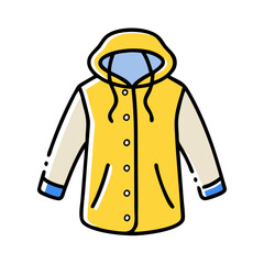 raincoat  vector icon, dress icon, vector clothing icon - simple vector illustration of a raincoat , in a simple and clean style, for business and fashion graphics. clothing flat illustration.