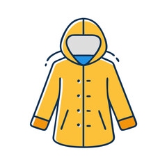 raincoat  vector icon, dress icon, vector clothing icon - simple vector illustration of a raincoat , in a simple and clean style, for business and fashion graphics. clothing flat illustration.