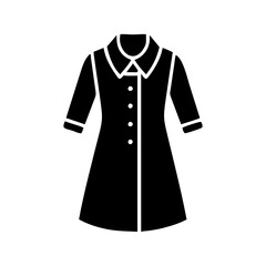 Naklejka premium shirt dress vector icon, dress icon, vector clothing icon - simple vector illustration of a shirt dress , in a simple and clean style, for business and fashion graphics. clothing flat illustration.