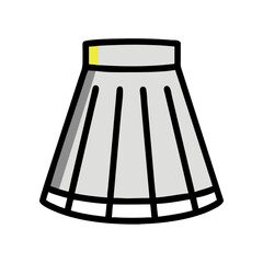 skirt  vector icon, dress icon, vector clothing icon - simple vector illustration of a skirt , in a simple and clean style, for business and fashion graphics. clothing flat illustration.