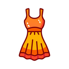 sundress  vector icon, dress icon, vector clothing icon - simple vector illustration of a sundress , in a simple and clean style, for business and fashion graphics. clothing flat illustration.