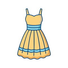 sundress  vector icon, dress icon, vector clothing icon - simple vector illustration of a sundress , in a simple and clean style, for business and fashion graphics. clothing flat illustration.