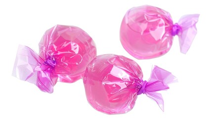 Candy on a white background presents a sweet and enticing sight. A colorful display of treats that brings joy and indulgence. 