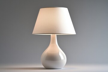 White table lamp with white shade