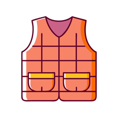 vest  vector icon, dress icon, vector clothing icon - simple vector illustration of a vest , in a simple and clean style, for business and fashion graphics. clothing flat illustration.